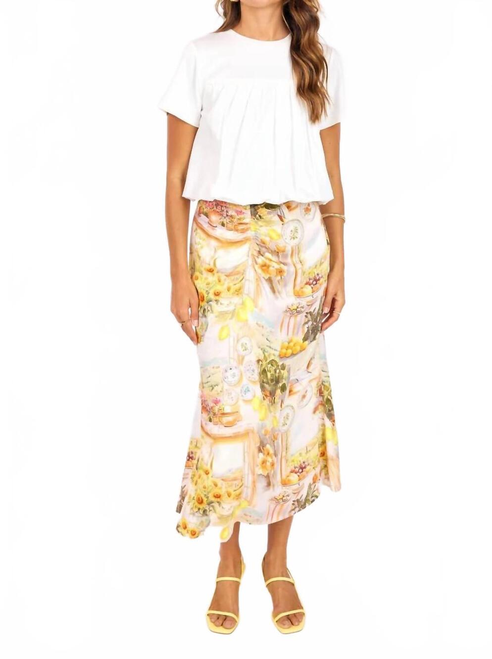 NEW SAGE THE LABEL lily pond bubble top in white